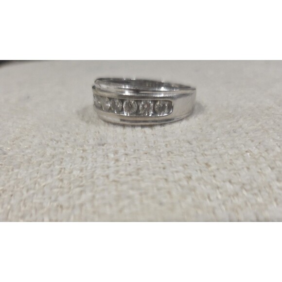 Mens 1ctw Diamond Wedding Band 10k White Gold 10.5 Ring Anniversary By Macy's - Picture 6 of 7